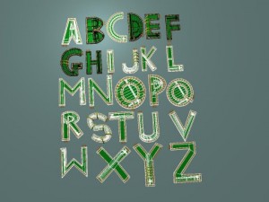 mini golf course alphabet az 3D Model