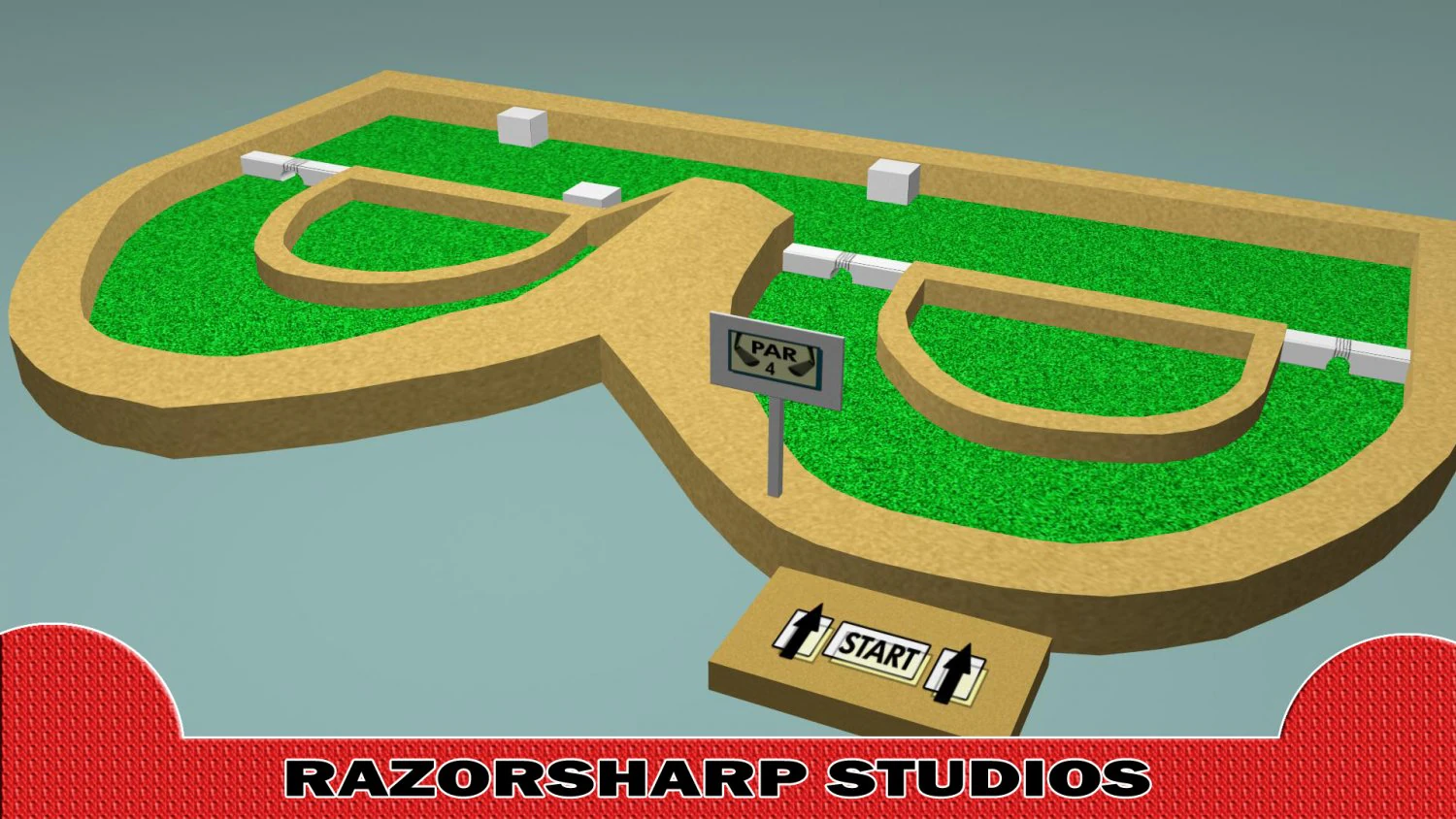 mini golf alphabet  b hole 3D Model .c4d .max .obj .3ds .fbx .stl .blend 