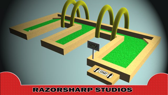 mini golf alphabet e hole 3D Model .c4d .max .obj .3ds .fbx .stl .blend 