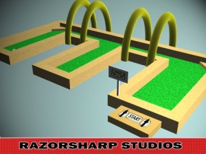 mini golf alphabet e hole 3D Model