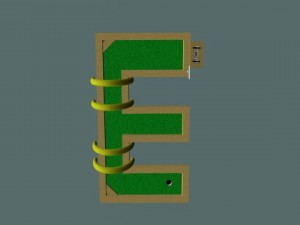 mini golf alphabet e hole 3D Model