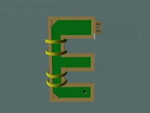 mini golf alphabet e hole 3D Model