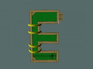mini golf alphabet e hole 3D Model