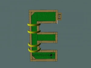 mini golf alphabet e hole 3D Model