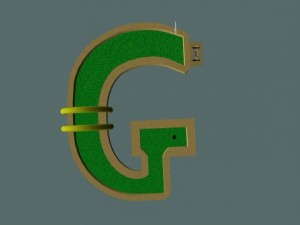 mini golf alphabet g hole Model 3D