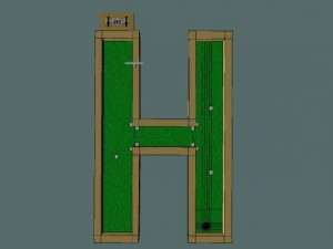 mini golf alphabet h hole 3D 모델