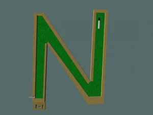 mini golf alphabet n hole 3D Model