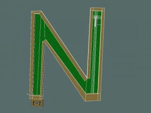 mini golf alphabet n hole 3D Model