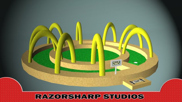 mini golf alphabet o hole Modello 3D .c4d .max .obj .3ds .fbx .stl .blend 