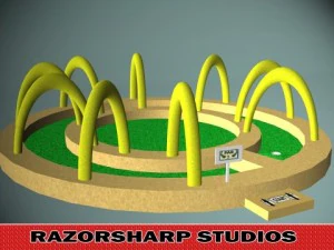 mini golf alphabet o hole 3D Model