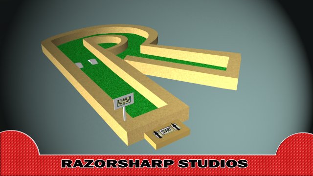 mini golf alphabet r hole Modello 3D .c4d .max .obj .3ds .fbx .stl .blend 