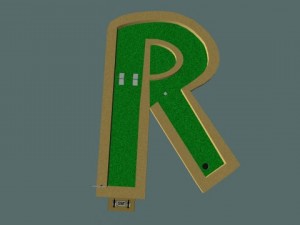 mini golf alphabet r hole Modello 3D
