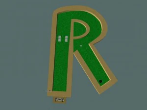 mini golf alphabet r hole 3D Model