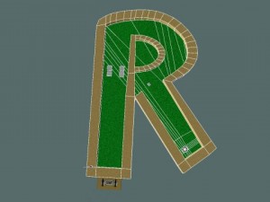 mini golf alphabet r hole Modello 3D