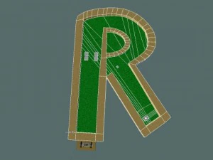 mini golf alphabet r hole 3D Model