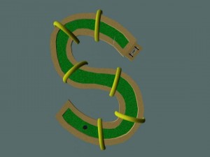 mini golf alphabet s hole 3D Model