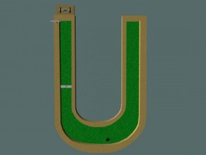 mini golf alphabet u hole 3D Model
