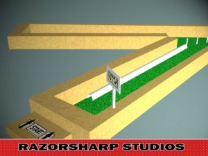 mini golf alphabet v hole 3D Model