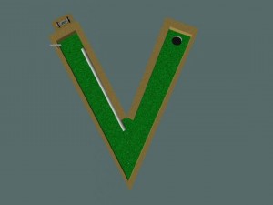 mini golf alphabet v hole 3D Модель