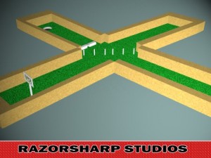 mini golf alphabet x hole 3D Model