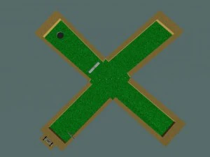 mini golf alphabet x hole 3D Model