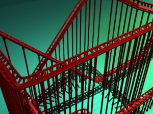 carnival rollercoaster with bullet car 3D Model