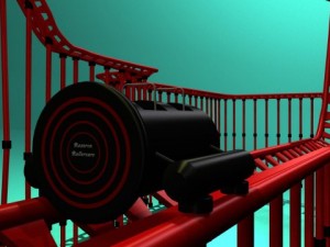 carnival rollercoaster with bullet car 3D Model