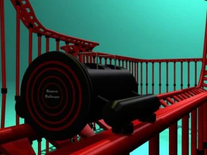 carnival rollercoaster with bullet car 3D Model