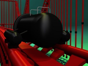 carnival rollercoaster with bullet car 3D Model
