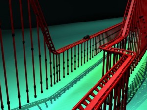 carnival rollercoaster with bullet car 3D Model