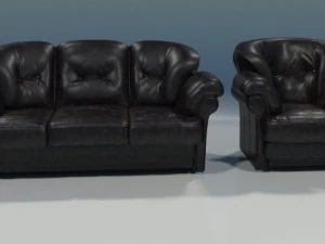leather settee 3D Model