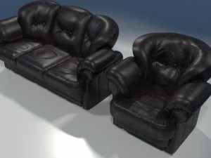 leather settee 3D Model