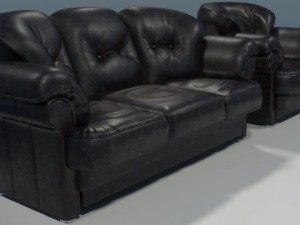 leather settee 3D Model