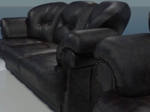 leather settee 3D Model