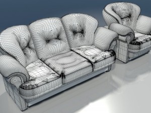 leather settee 3D Model