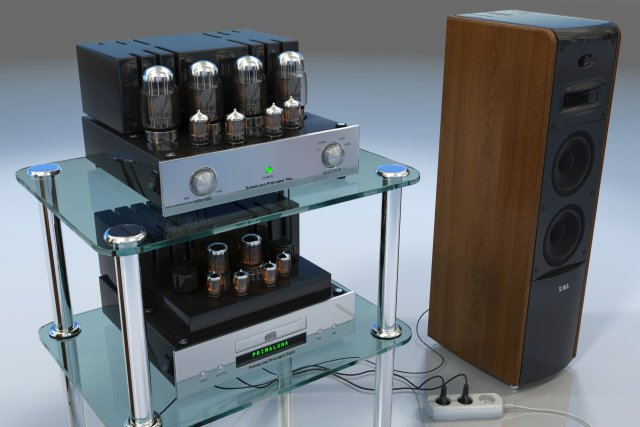 tube amplifier 3D Модель .c4d .max .obj .3ds .fbx .stl .blend 