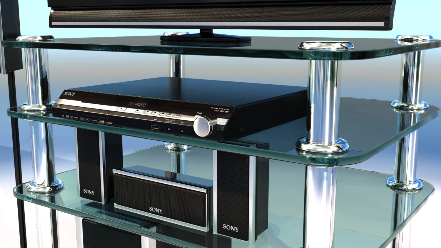 dvd home theater system 3D Model .c4d .max .obj .3ds .fbx .stl .blend 