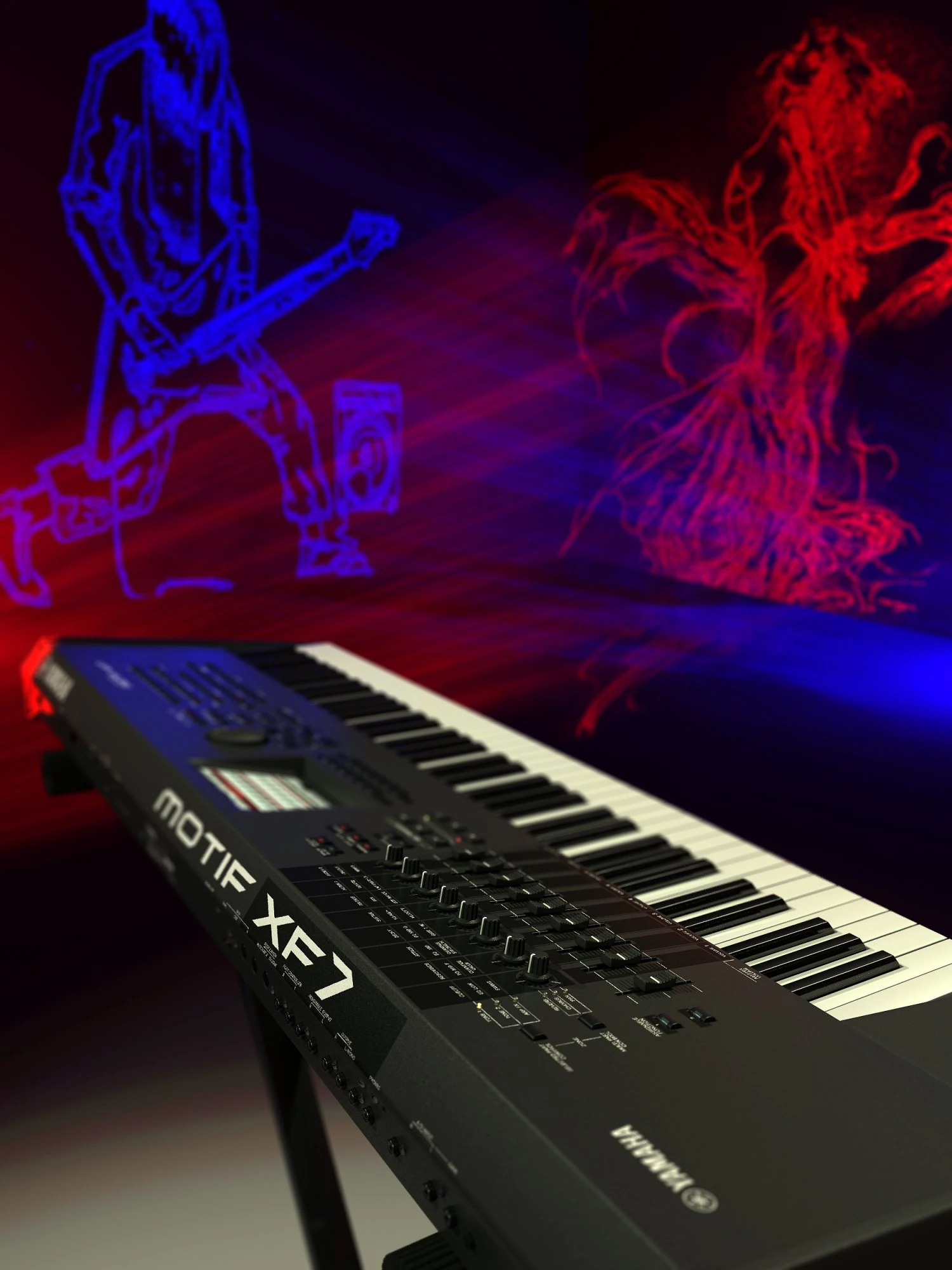 yamaha motif xf7 3D Model .c4d .max .obj .3ds .fbx .stl .blend