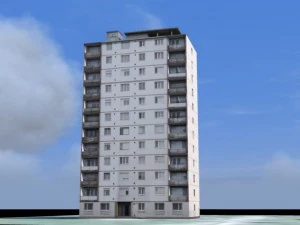 flaches Haus 3D Modell