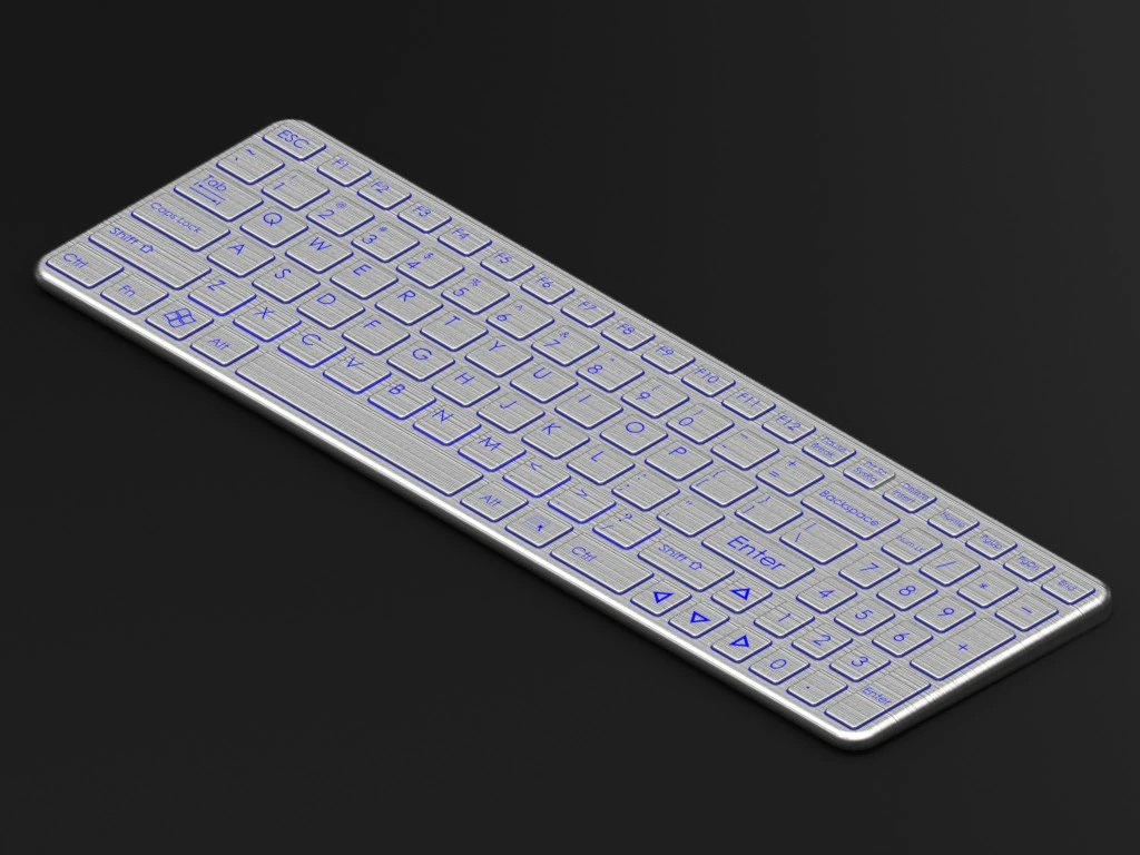 wireless keyboard 3D Model .c4d .max .obj .3ds .fbx .stl .blend