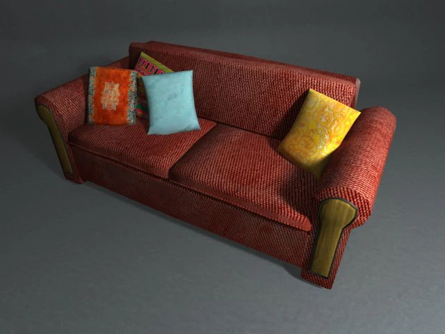 comfyredsofa 3D Model .c4d .max .obj .3ds .fbx .stl .blend 