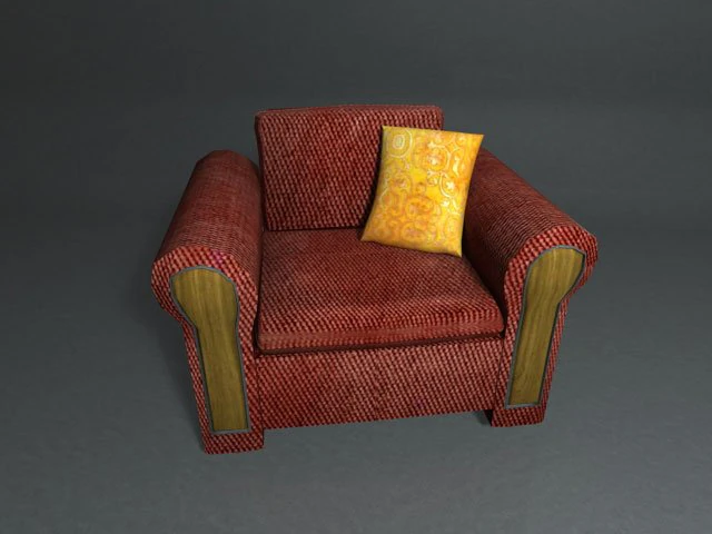 comfyredchair 3D Model .c4d .max .obj .3ds .fbx .stl .blend 