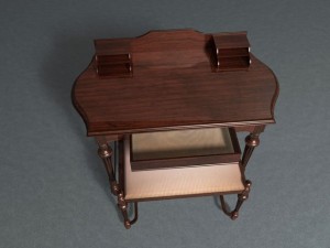 victorian table with piano bench 3D Model