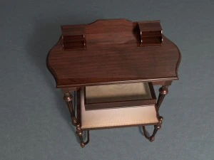 victorian table with piano bench 3D Model