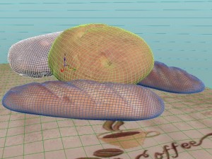 bread on the towel 3D Modell