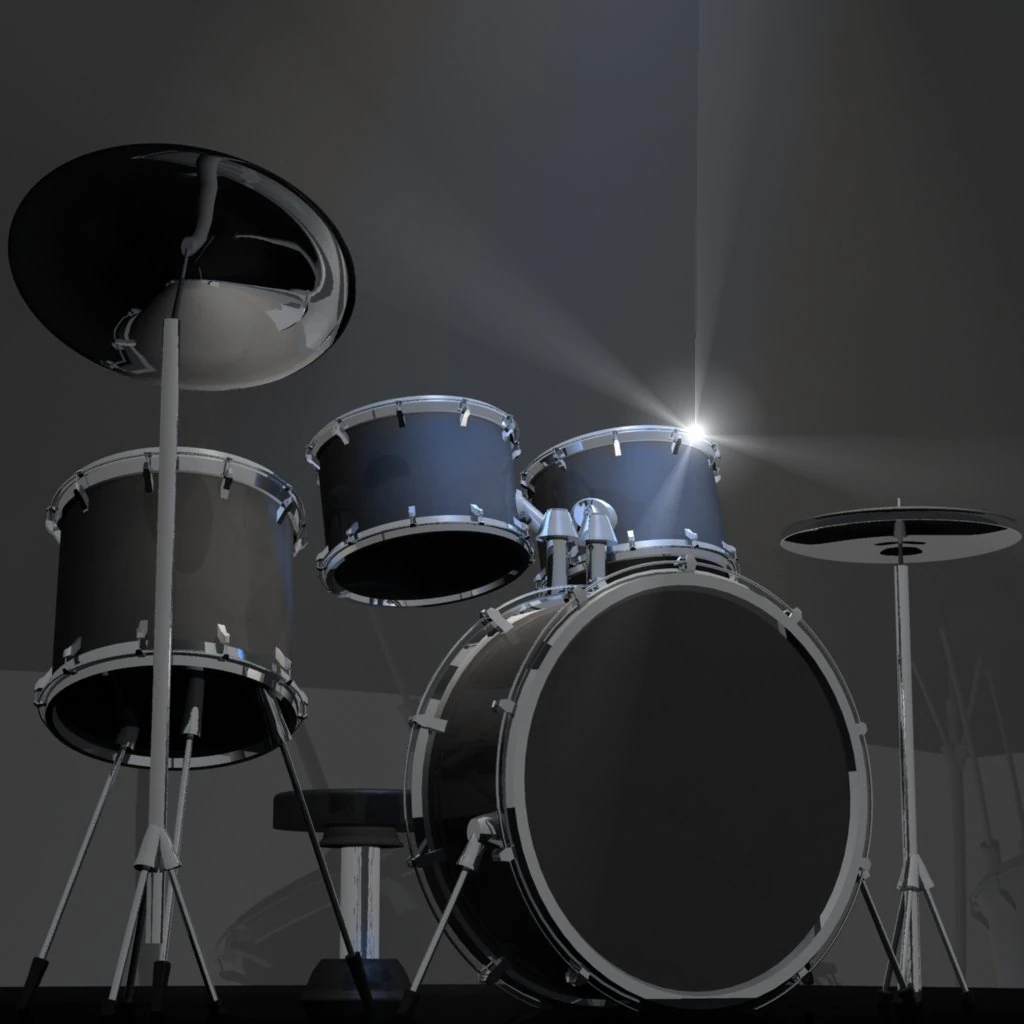 drums 3D Model .c4d .max .obj .3ds .fbx .stl .blend 