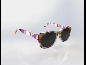 kacamata hitam rayban wayfarer rareprint model rb5121 Model 3D