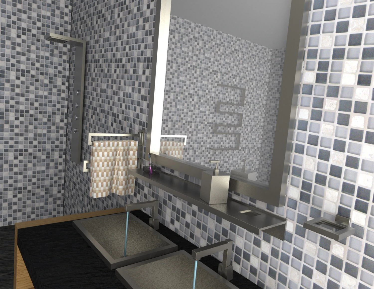 towel rack 3D Model .c4d .max .obj .3ds .fbx .stl .blend