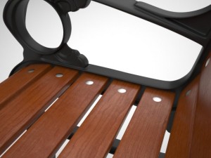 exterior wood bench 3D Модель