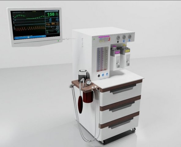 anesthesia machine 3Dモデル .c4d .max .obj .3ds .fbx .stl .blend 